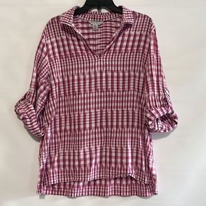 Tommy bahama plaid blouse size L